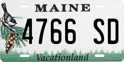 ME license plate 4766SD