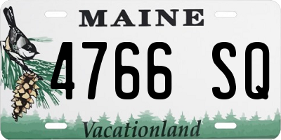 ME license plate 4766SQ