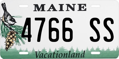 ME license plate 4766SS