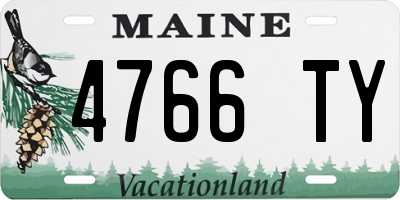 ME license plate 4766TY