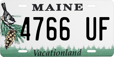 ME license plate 4766UF