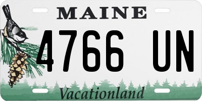 ME license plate 4766UN