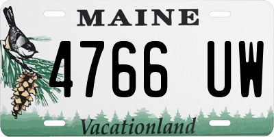 ME license plate 4766UW