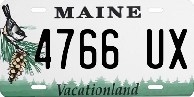 ME license plate 4766UX