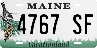 ME license plate 4767SF