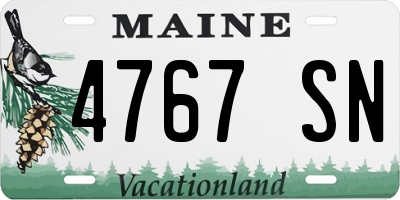 ME license plate 4767SN