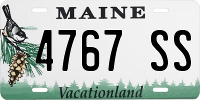 ME license plate 4767SS