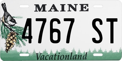 ME license plate 4767ST