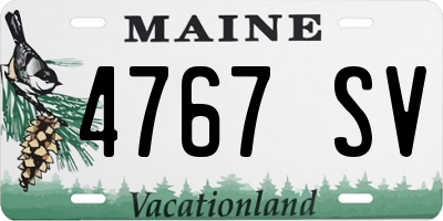 ME license plate 4767SV