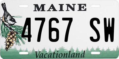 ME license plate 4767SW