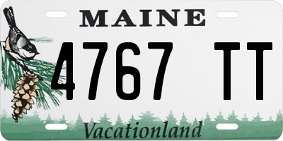 ME license plate 4767TT