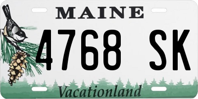 ME license plate 4768SK