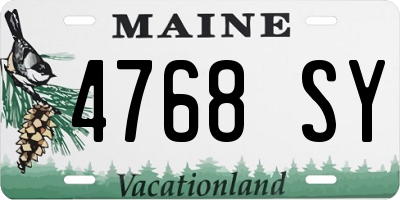 ME license plate 4768SY