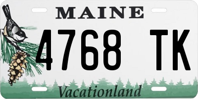 ME license plate 4768TK