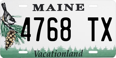 ME license plate 4768TX