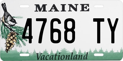 ME license plate 4768TY