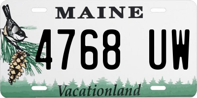 ME license plate 4768UW