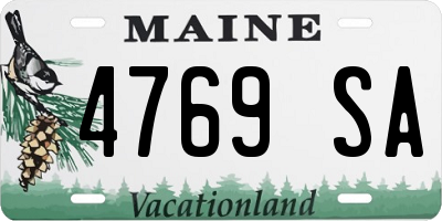 ME license plate 4769SA