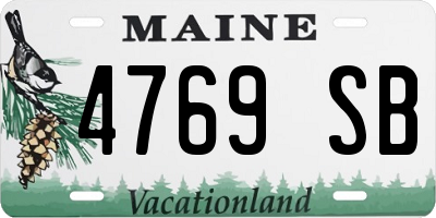 ME license plate 4769SB