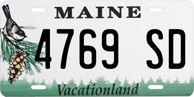 ME license plate 4769SD