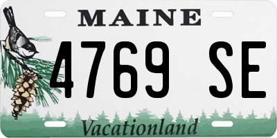 ME license plate 4769SE