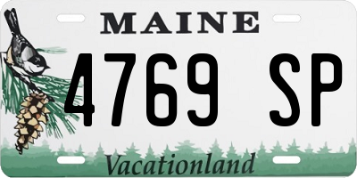 ME license plate 4769SP