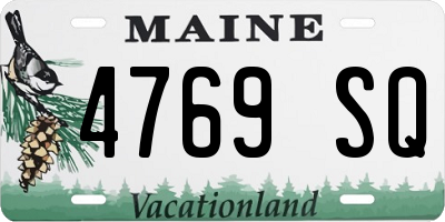 ME license plate 4769SQ