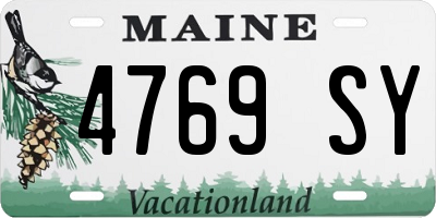ME license plate 4769SY