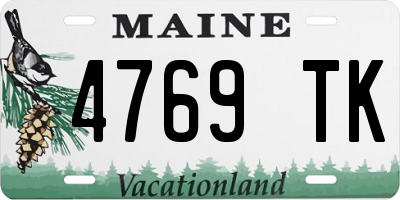 ME license plate 4769TK