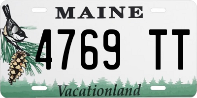 ME license plate 4769TT