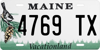 ME license plate 4769TX