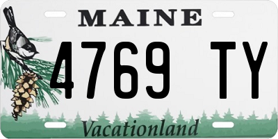 ME license plate 4769TY