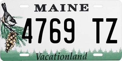 ME license plate 4769TZ