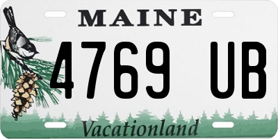 ME license plate 4769UB
