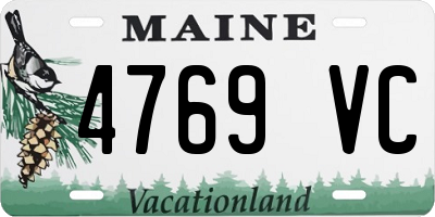 ME license plate 4769VC