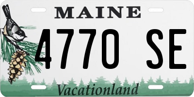 ME license plate 4770SE