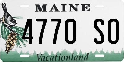ME license plate 4770SO