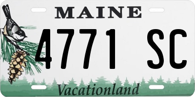 ME license plate 4771SC