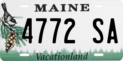 ME license plate 4772SA