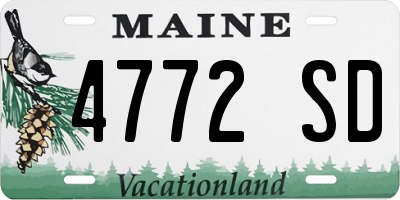 ME license plate 4772SD