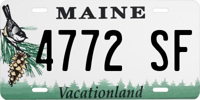 ME license plate 4772SF