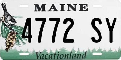 ME license plate 4772SY