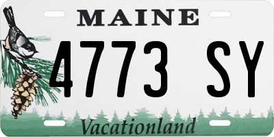 ME license plate 4773SY