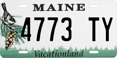 ME license plate 4773TY