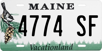 ME license plate 4774SF