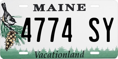 ME license plate 4774SY