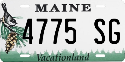 ME license plate 4775SG