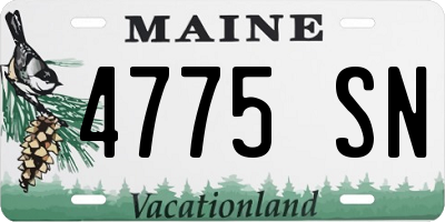 ME license plate 4775SN