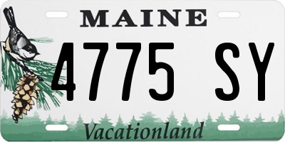 ME license plate 4775SY