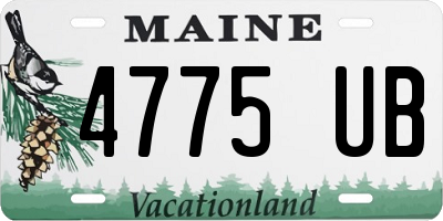ME license plate 4775UB